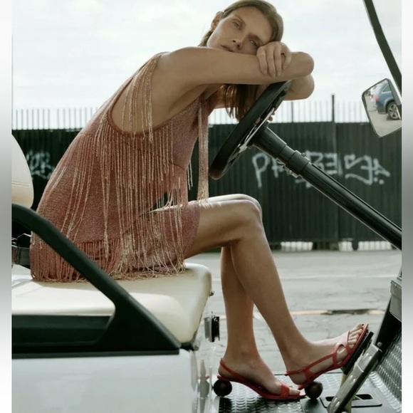 Zara Fringe Flapper Style Dress NWT Size Medium retail $119 - Picture 1 of 13